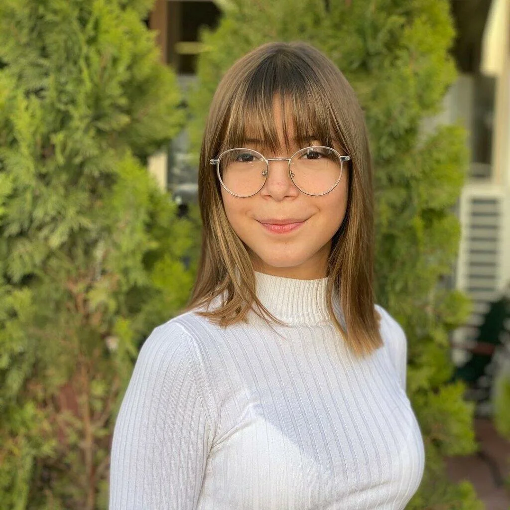 Long Bangs With Glasses