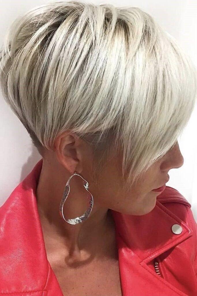 Long Blonde Pixie with V-Cut Layers