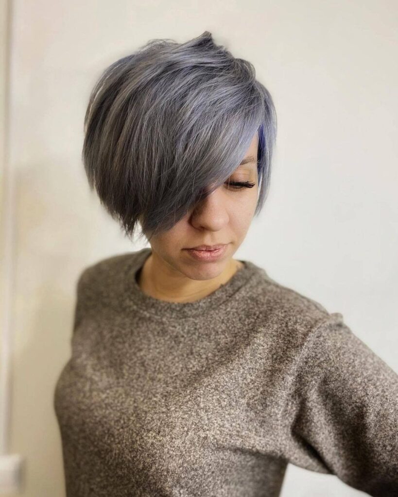 Long Pixie Cut with Gray Hair