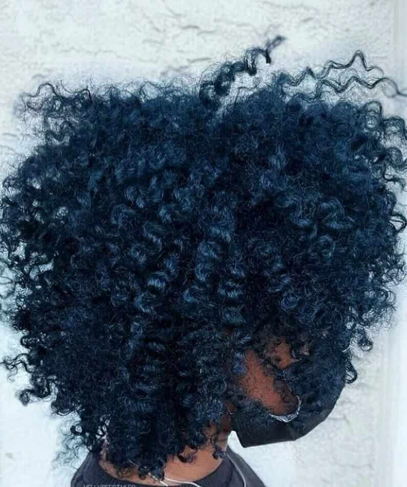 Blue Black Hair Curly