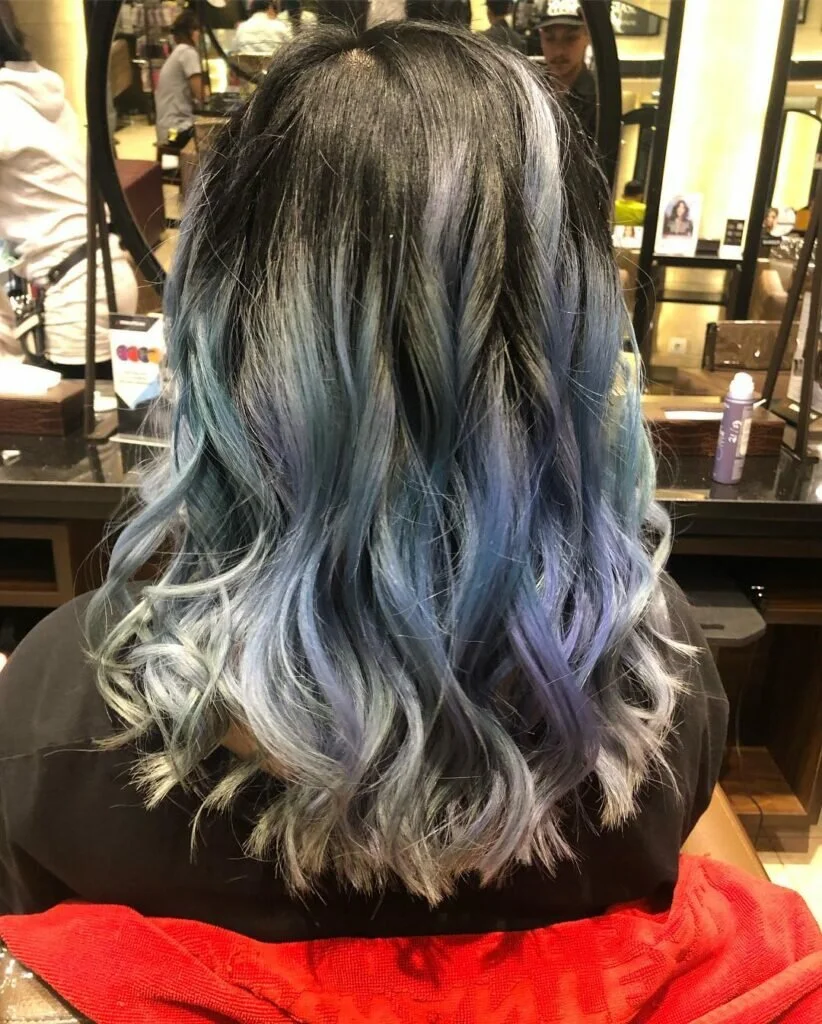 Blue Black To Grey Ombre