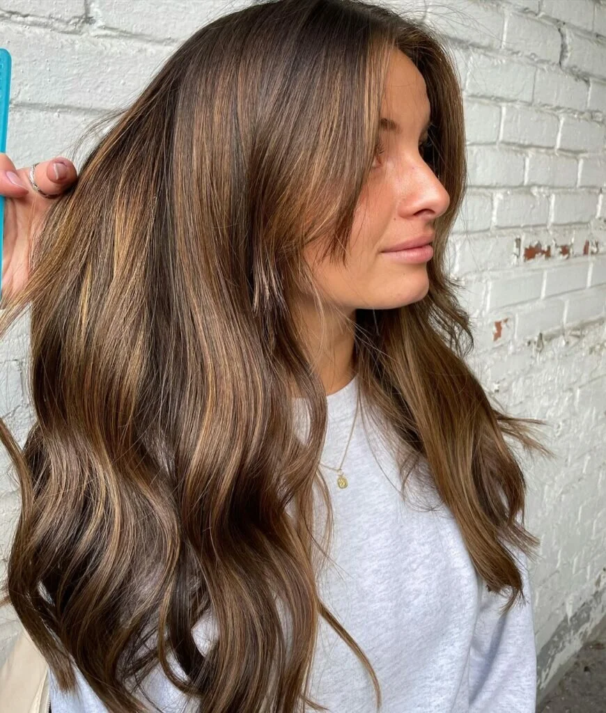 Brown Balayage with Face Framing