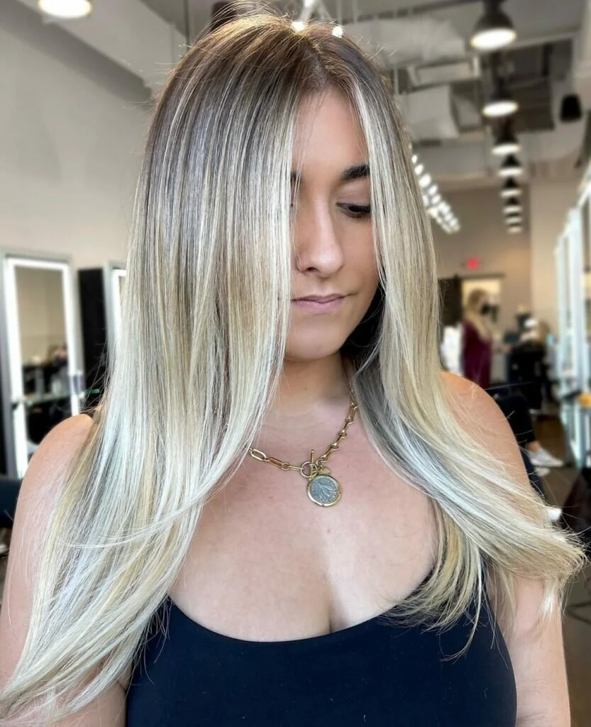 Platinum Blonde with Dark Roots