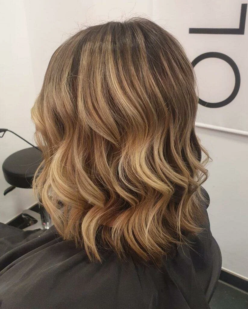 Brown Shoulder Length Haircuts with Highlights