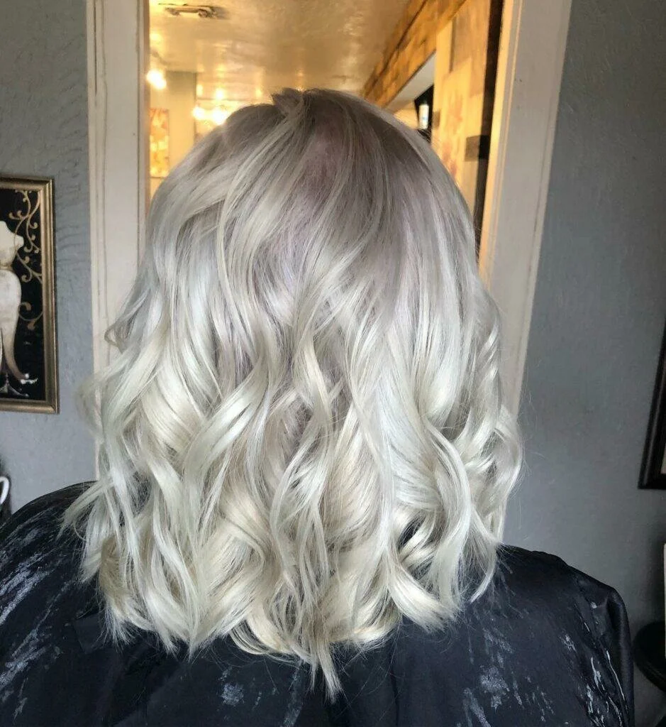 Icy Blonde Shoulder Length Haircuts