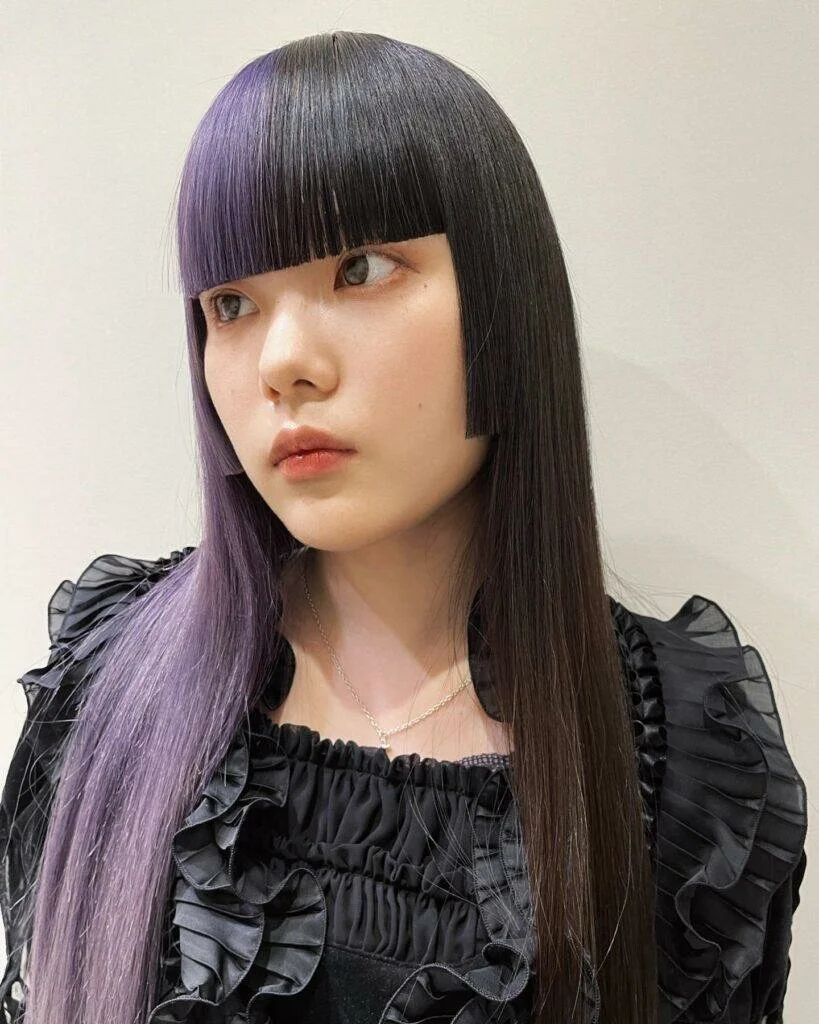 Black and Purple Hime Haircut