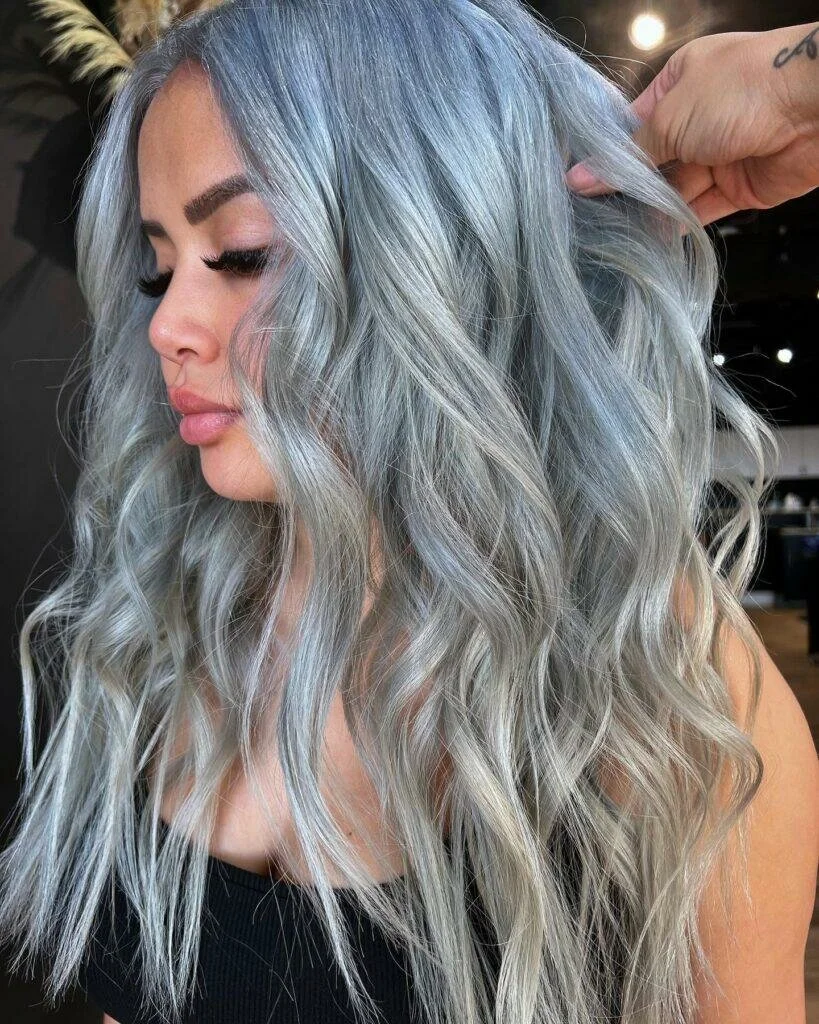 Silver Blue Hair Color